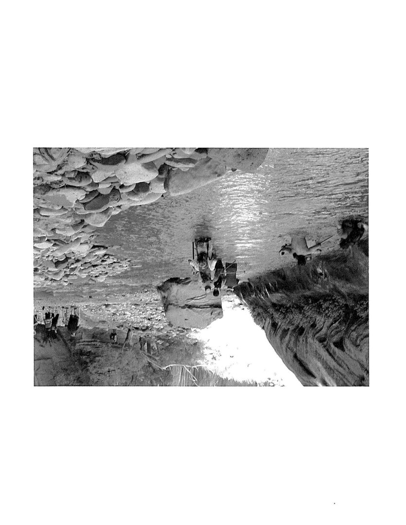 A black and white photo of a person walking on the ground.