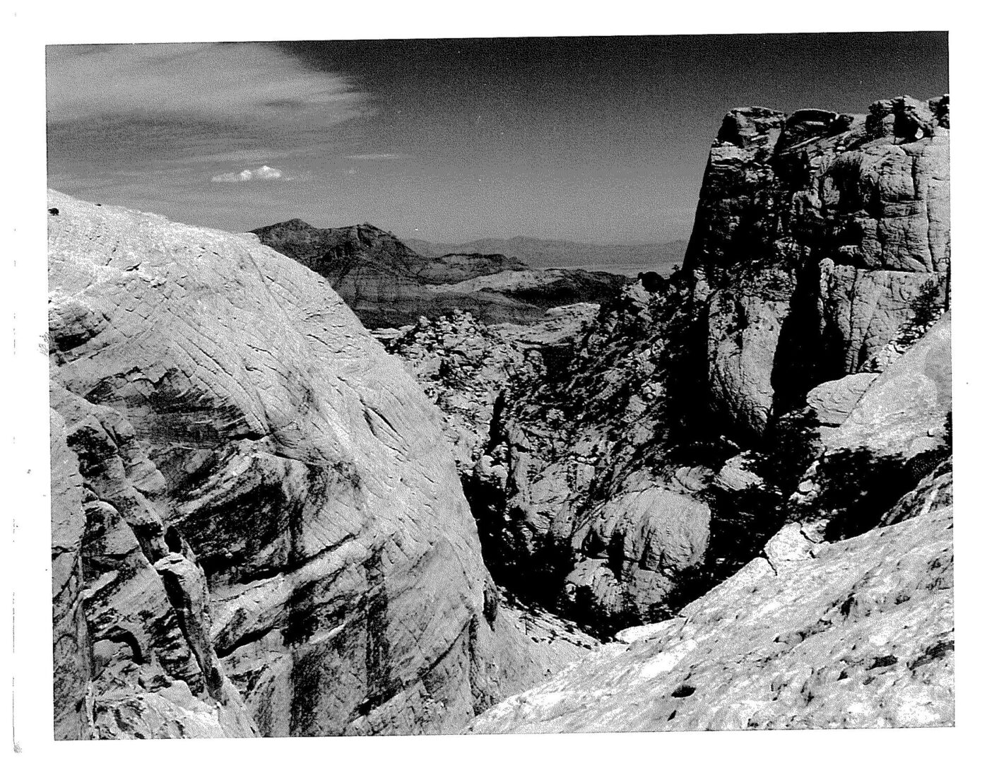 A black and white photo of some rocks