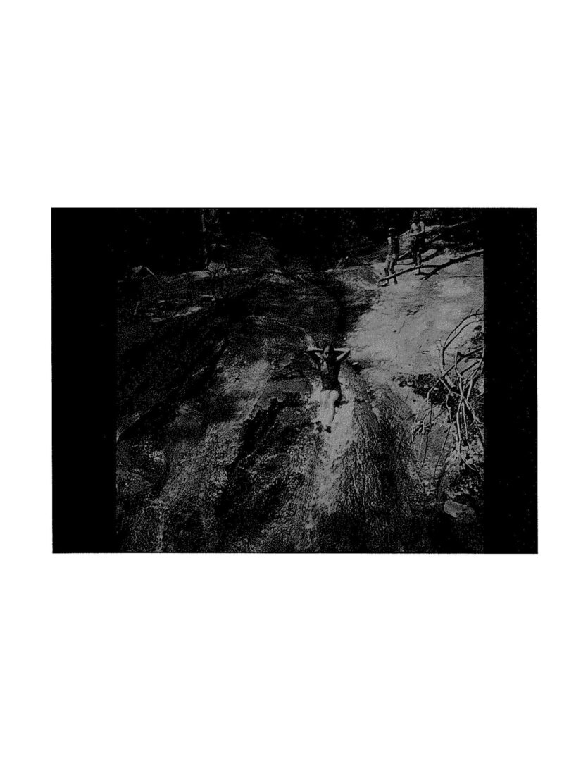 A black and white photo of a painting.